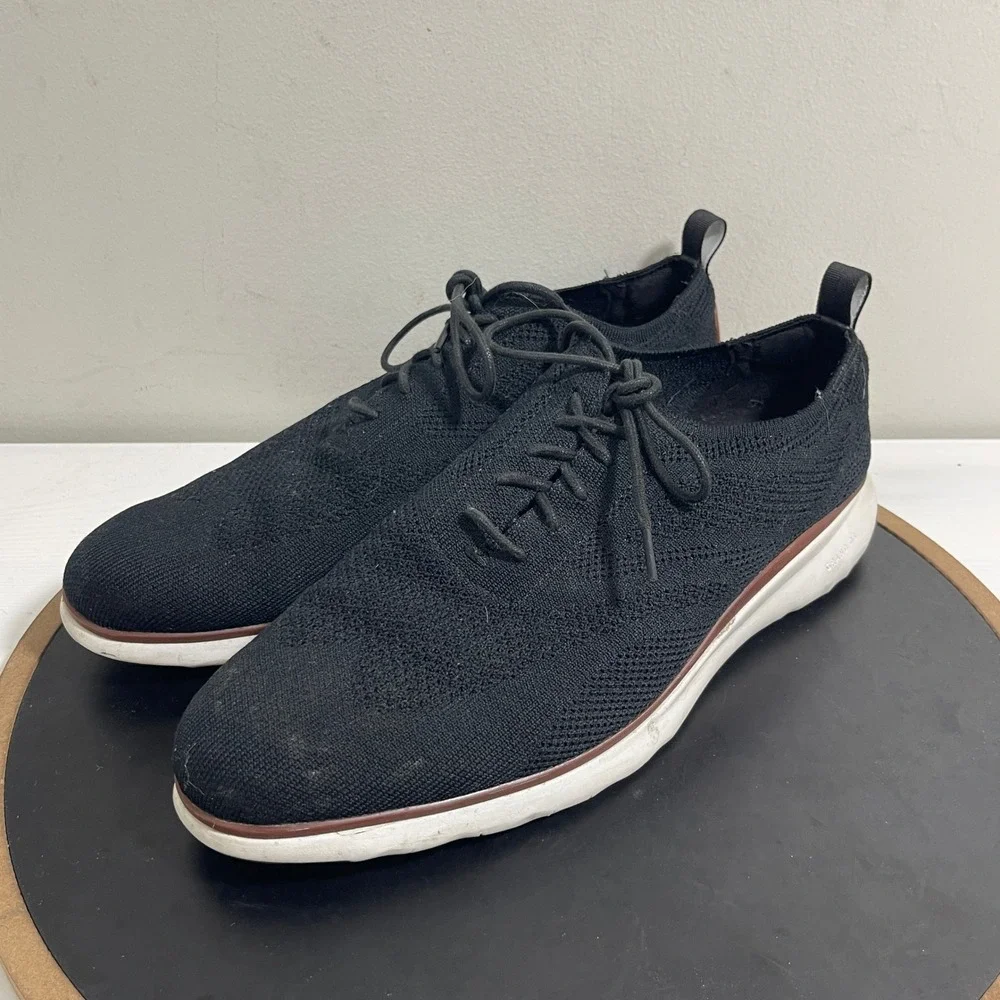 Cole Haan Original Grand Knit Oxford Men 11.5M Black Knit‎ Casual Shoes Casual